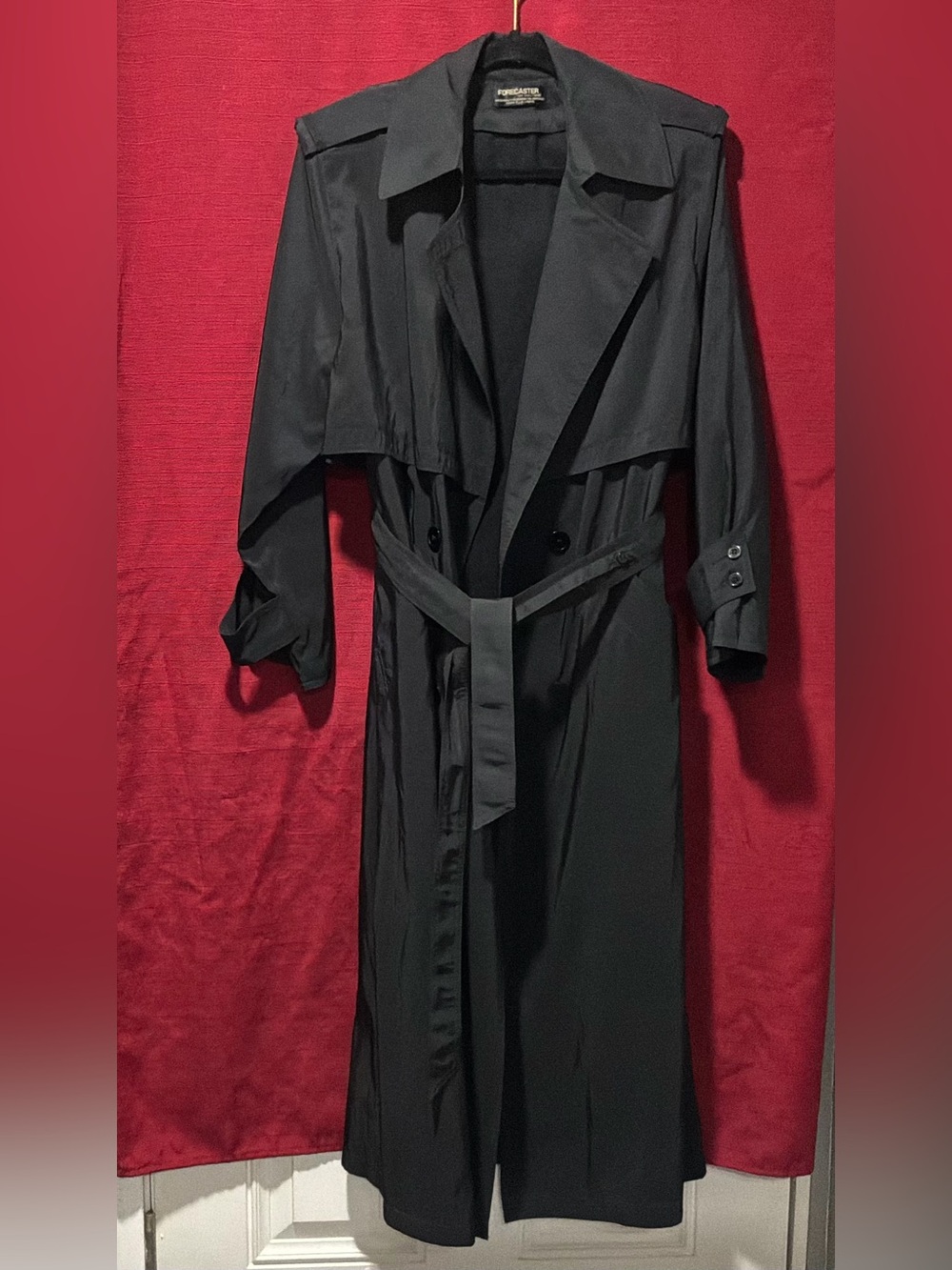 Y2k Long Black Trench Coat with Belt -
